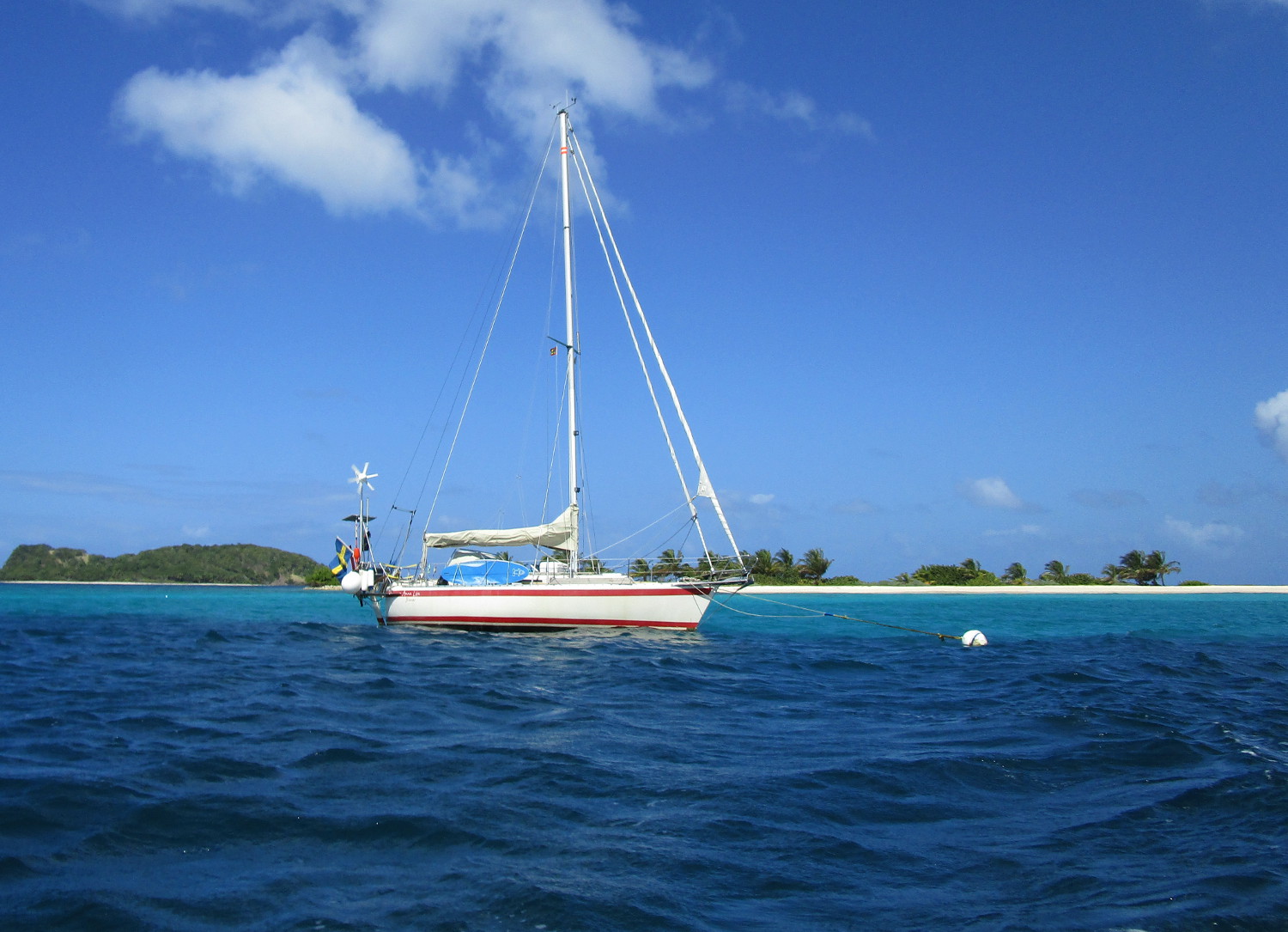 Anna Lisa vid Sandy Island